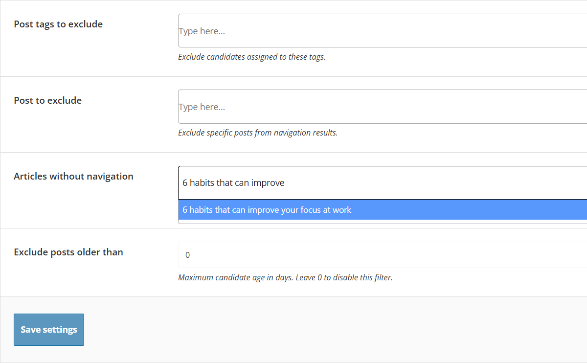 Disable navigation on specific posts
